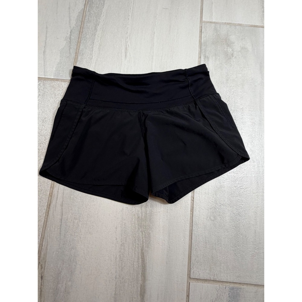 Lululemon Speed Up Short Black Running Athletic Shorts Size 2 2.5 Inch Inseam